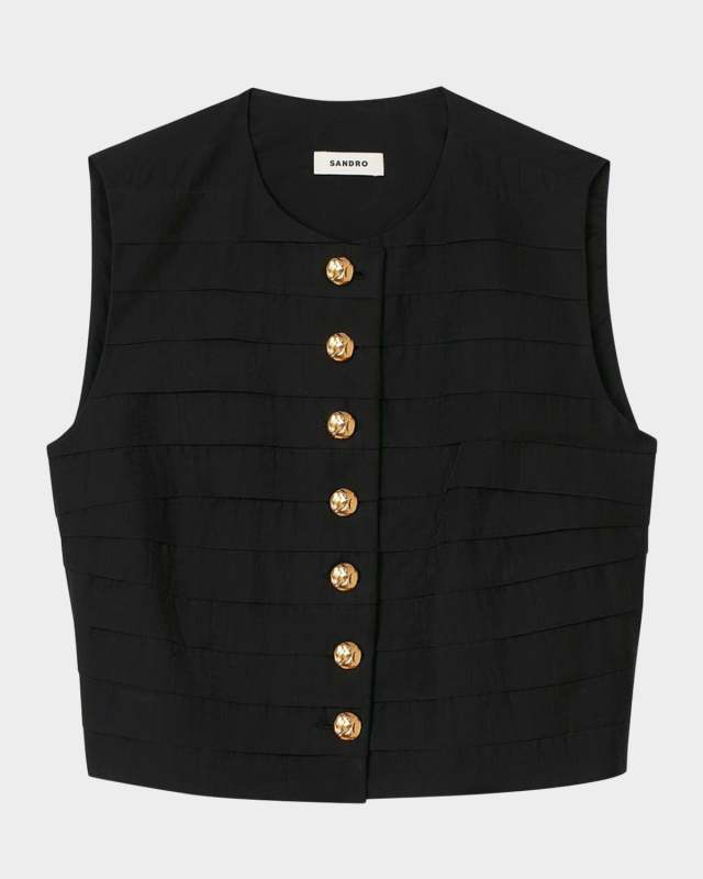Eilat Pleated Button-Front Top